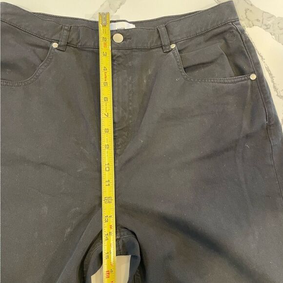 KOTN High Rise Relaxed Straight Leg Black Jeans Egyptian Cotton Women’s Sz 14 - Picture 3 of 7